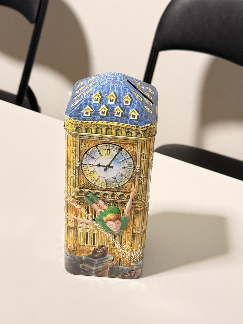 Vintage Churchill’s London Peter Pan Big Ben Tin Coin Bank